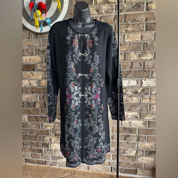 North Style Peruvian Alpaca Long Cardigan Size Large - Picture 4 of 13